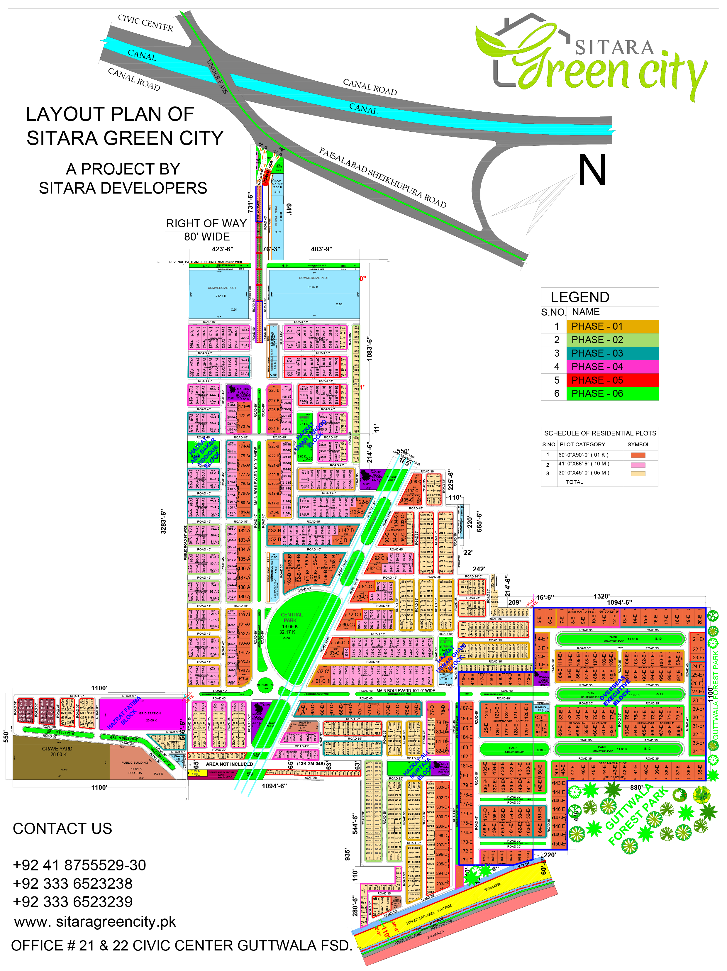 Sitara Green City Faisalabad Map